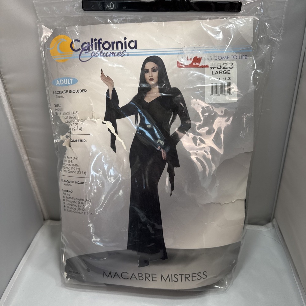 Macabre Mistress California Costumes L Sz 10-12 Vampire Addams Black Cosplay